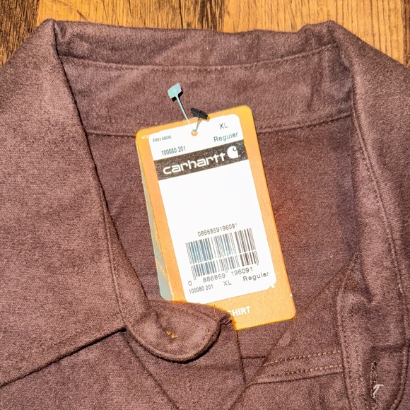 NWT Carhartt men’s brown button down shirt (size XL) - Picture 4 of 5